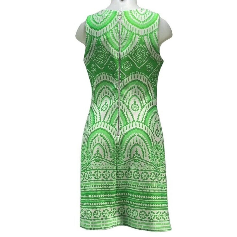 Just Taylor Geometric Pattern Sleeveless Shift Dress With Back Zipper Closure - Picture 12 of 13